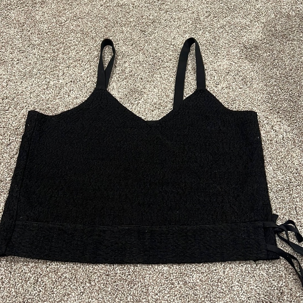 Madewell medium top black tank with size ties